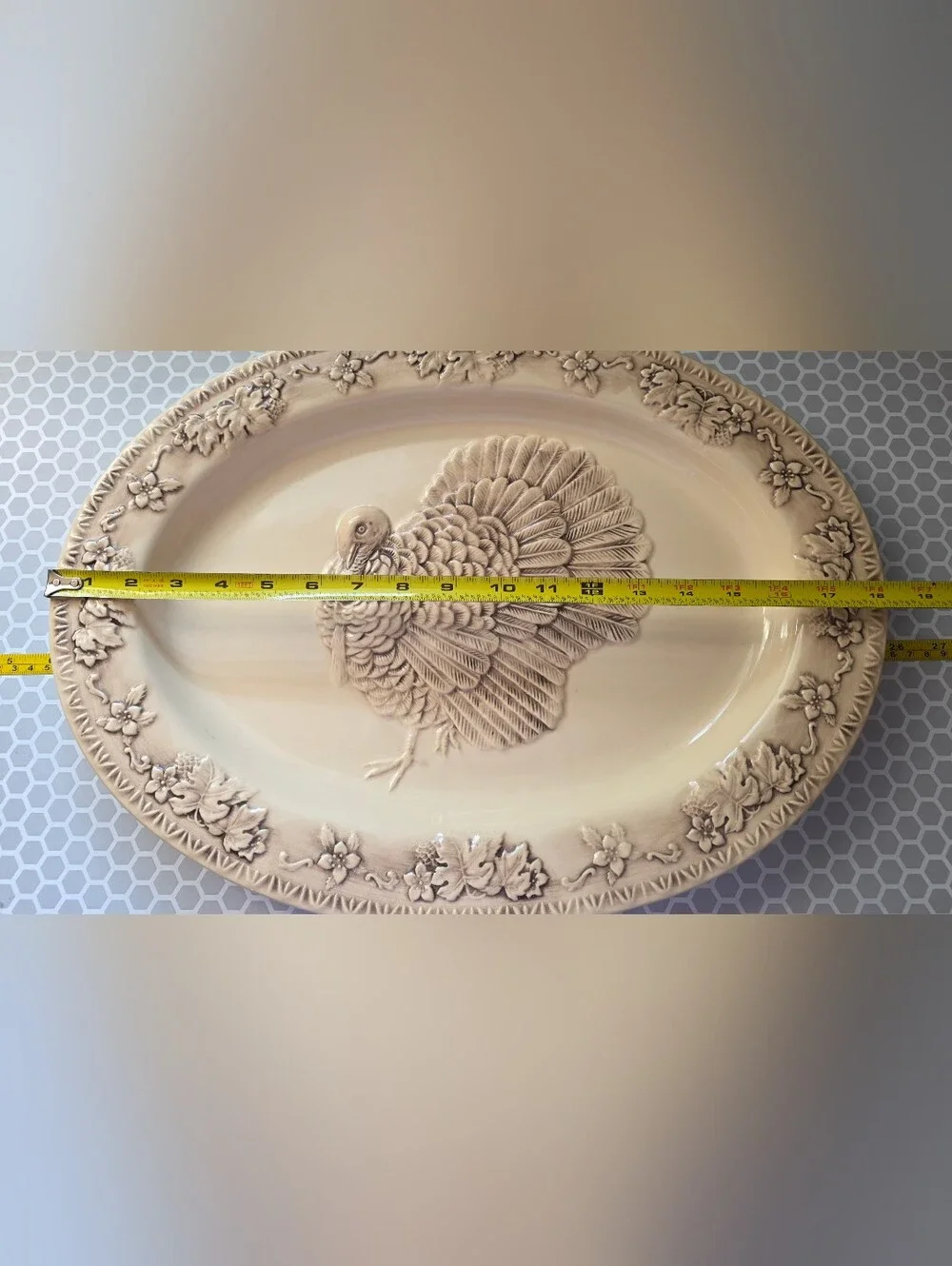 Johnson Bros Friendly Village Turkey Platter Embossed 18